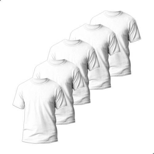 Kit 5 Camisetas Básica Masculina Tecido Dry Lisa Tradicional