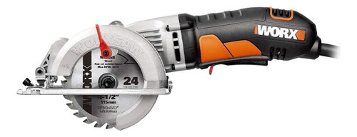 Sierra circular eléctrica Worx WX429L 4.5" negra y naranja 120V