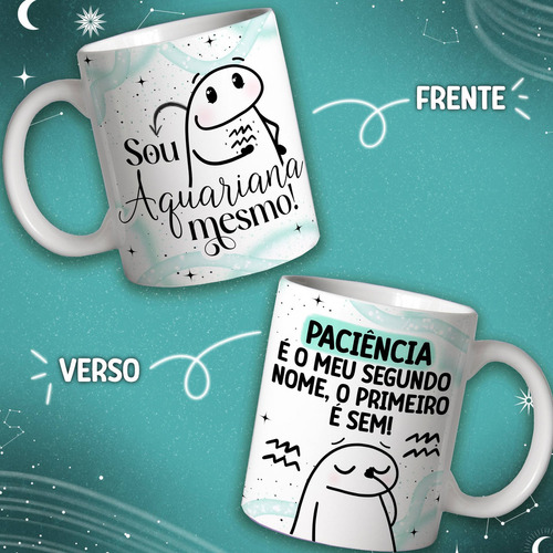 Caneca Personalizada Memes Flork Signos Cor Flork_aquario