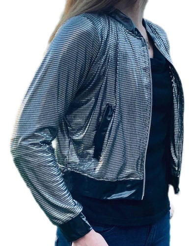 Imagen 3 de 3 de Chaqueta Bomber Metalic Fashion Diseño Exclusivo