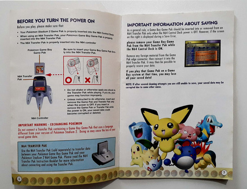 Manual Pokémon Stadium 2 Nintendo 64. (Usado)