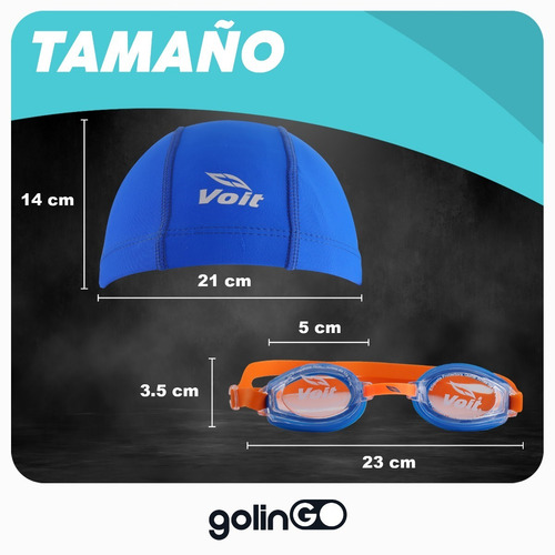 Set Goggles Gorra Voit Summer Pack Junior Kit Natación Azul