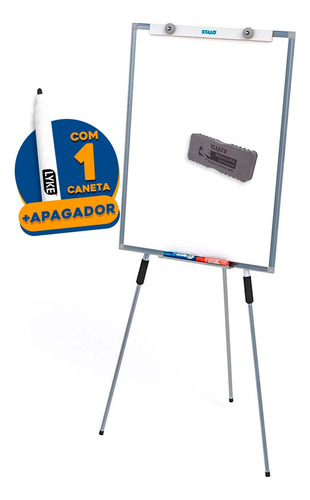 Cavalete Flip Chart Lousa Magnética 90x67 + Caneta Apagador