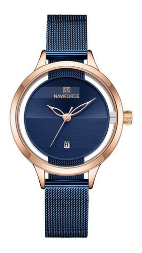 Relógio De Pulso De Quartzo Feminino Naviforce 5014, Cinto D