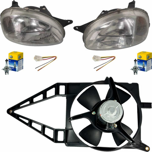 Faros Rayados Moto Ventilador Y Foco Chevy 1.4 94-03