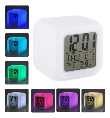 Reloj Despertador Cubo Luminoso