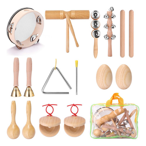 Kit De 11 Instrumentos De Percusión Para Niños Portátiles