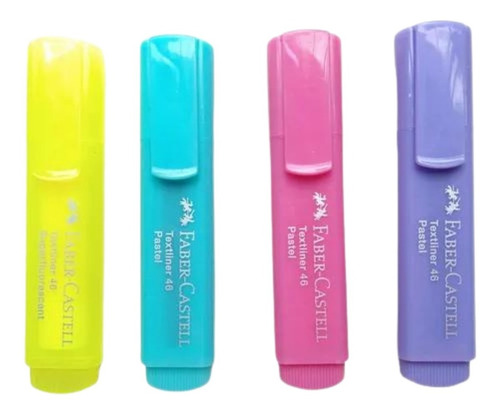 Set 4 Marcadores Marcatextos Color Pastel Faber Castell Tl46