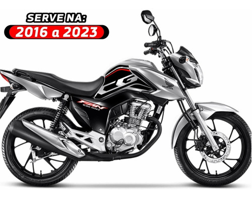 Kit Adesivos Cg Fan 2023 Gravata + Tanque Lateral .prata10