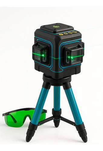 Nivel Laser 12 Lineas Verde 360 + Tripode 1.5m Ajustable