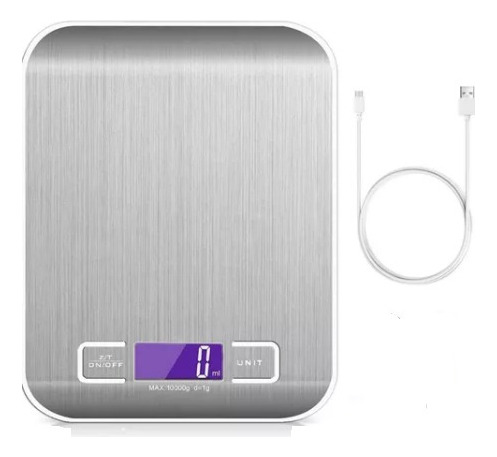 Balanza Cocina Recargable Elegante Digital  Hasta 10kg X 1g 