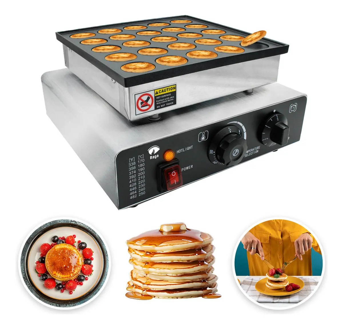 Imagen de Maquina Industrial 25 Mini Hot Cakes, Cupcakes, Panqueques Y Muffins Control De Temperatura Y Temporizador
