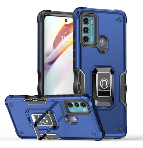 Funda De Silicona De Lujo A Prueba De Golpes Para Motorola Moto G60 G30 G20 G10 E20 E30 E40 Armor Magnetic Metal Ring Ba
