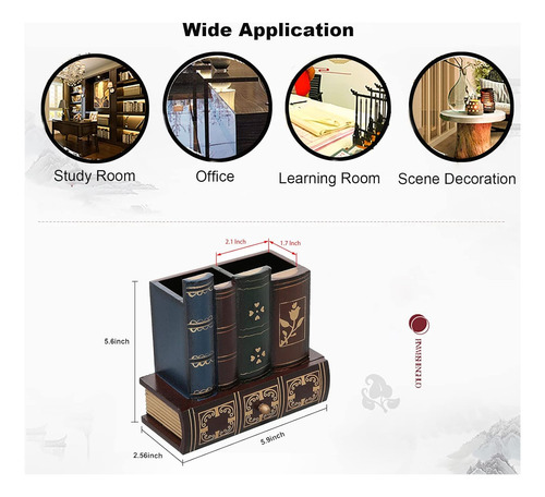 Soporte De Madera Para Bolígrafo Con Forma De Libro De Bibli
