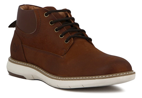 Starsax Botin Cuero Casual Hombre Acordonado - Tabaco