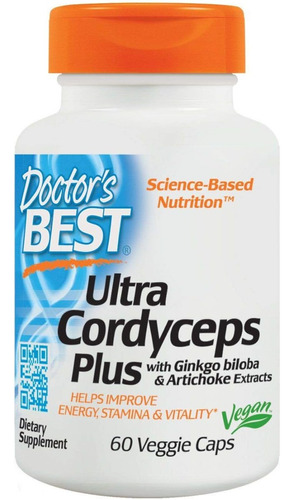 Ultra Cordyceps Plus Doctor's Best 60 Cápsulas Vegetales