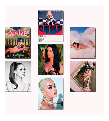 Cuadros Decorativos Katy Perry Discografia Album 7 Piezas 