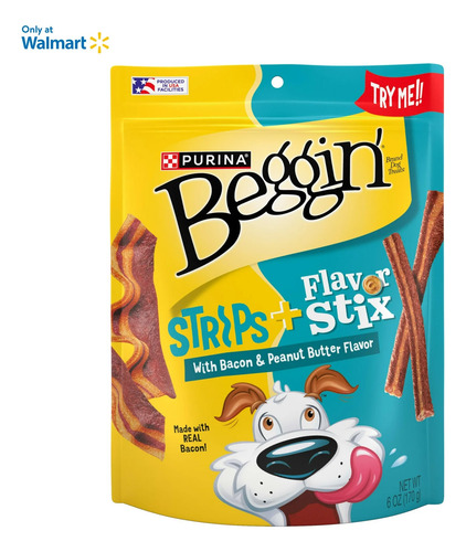 Purina Beggin Strips + Flavor Stix Bacon & Peanut Butter 6oz