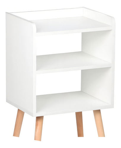 Mesa de cabeceira de 2 camadas 37* 30* 48 cm com acabamento em melamina branca