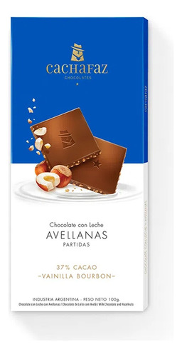 Chocolate Con Leche Y Avellanas Cachafaz 100 Gr. 37% Cacao