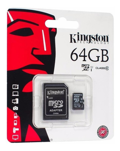 Memoria Kingston Micro Sd 64gb Clase 10 Xc Fullhd