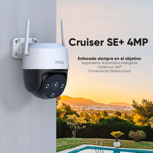 Cámara Imou Ptz Wifi Ipc-s41fen-mx 4mp Full Color Con Microfono Y Altavoz Incorporado Seguimiento Inteligente Autotracking Y Detección De Humanos + Sirena