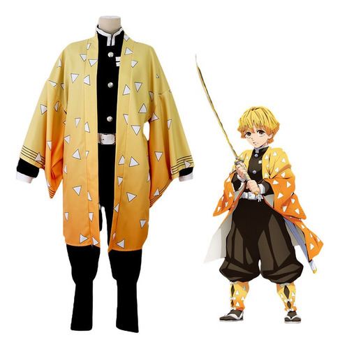 B Disfraz De Cosplay De Demon Slayer, Kimono De Agatsuma Zenit B