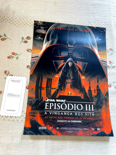 Kit Poster Card Cartão Star Wars Episódio 3 Cinemark Geek