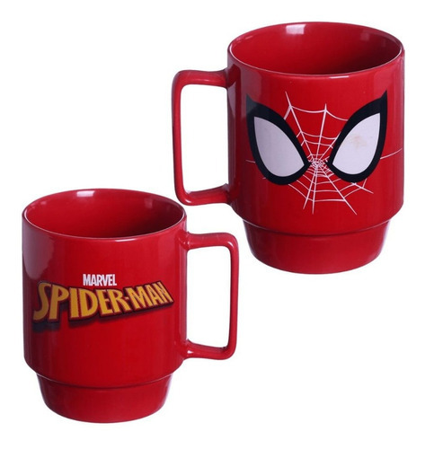 Caneca Homem-aranha Empilhável Porcelana 400m Oficial Marvel