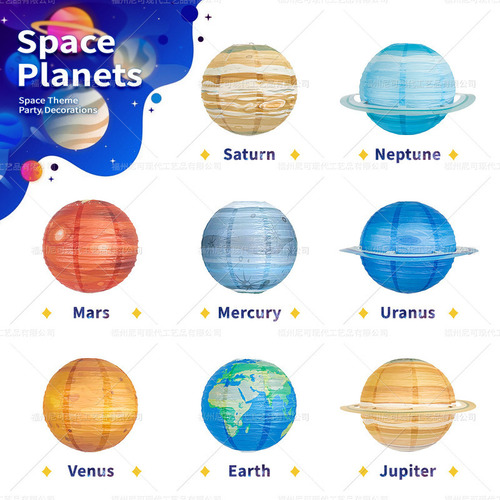 8*deco Fiesta Linterna Del Cielo Estrellado Planeta Espacio