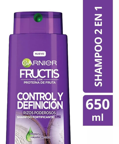 Shampoo 2 en 1 Garnier Fructis Control Y Definición 650ml