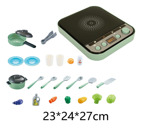 25x Juguetes De Cocina Juego De Accesorios De Cocina Verde Y