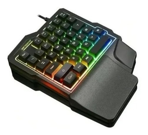 Teclado Gamer Rgb Iluminado Single Handed Keyboard K7
