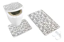 Comprar Juego De Baño 3 - Diseños Colores Variados - Norplat Color Piedras Blancas y Grises Piedras