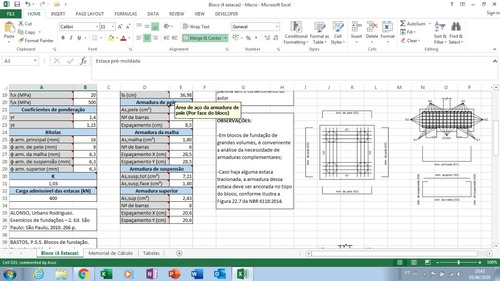 Planilha Para Cálculo De Bloco De Fundação Com 4 Estacas