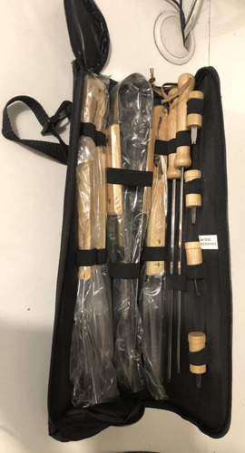 Imagen 2 de 2 de Set Kit Asado Parrilla Con Estuche