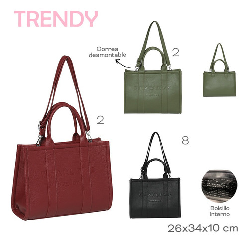 Cartera Tote Trendy Fearless Color Negro