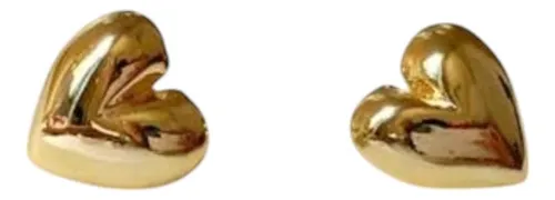 comprar Maxi Aro Corazon Chunky Moda Tendencia Baño Oro 18k