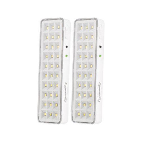 2 Iluminação Luminaria De Emergencia 30 Leds Super Slim