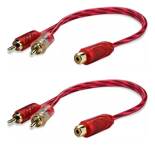 2 Cabo Rca Y 2m1f Semi Blindado Cristal Bronze Audio E Video