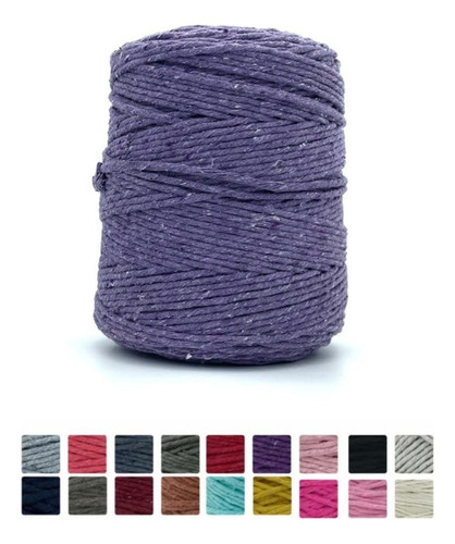 Fio de algodão para macramê de 3 mm, cores roxas
