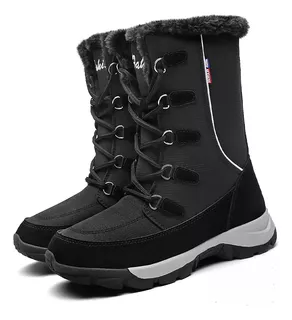 Botas De Nieve Mujer Invierno Cálido Exterior Impermeáveis