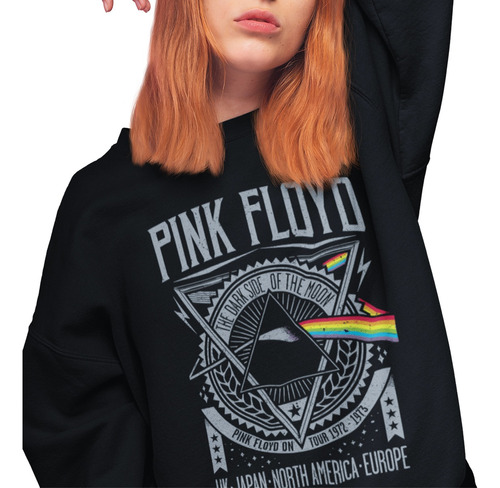 Sudadera Cuello Redondo Estampado Pink Floyd Unisex