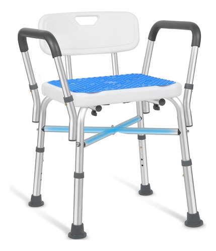 Silla De Ducha Ajustable Con Brazos Y Respaldo, Silla De Duc