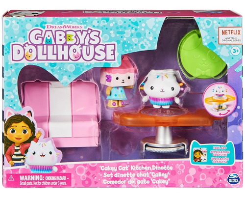 Gabbys Dollhouse Set Cakey Y Baby Box Cat Comedor 2023