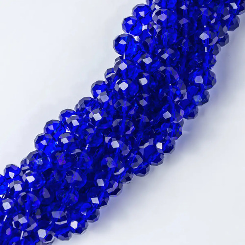 Fio Cristal De Vidro Azul Marinho 6mm Aprox. 80 Contas Comprimento 40 Cm Cor Azul-marinho Diâmetro 6 Mm