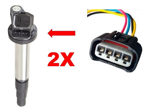 2 Conector Chicote Plug Bobina Toyota Rav4 2003