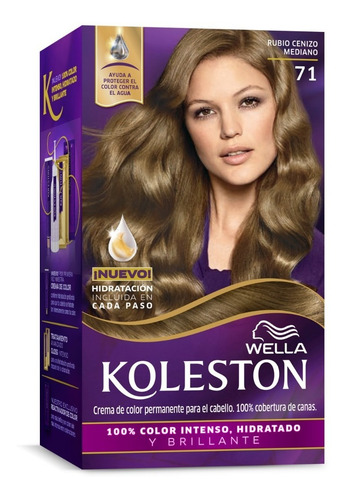 Tintura Wella Koleston Kit Rubio Cenizo Mediano 71