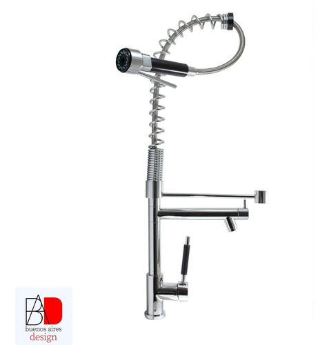 Imagen 1 de 10 de Griferia Cocina Monocomando Duchador Flexible Y Grifo Bronc