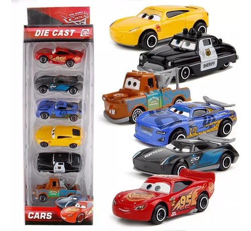 Conjunto De Carros Carros Fricción 6 Rayo Mcqueen, Mate, Cru